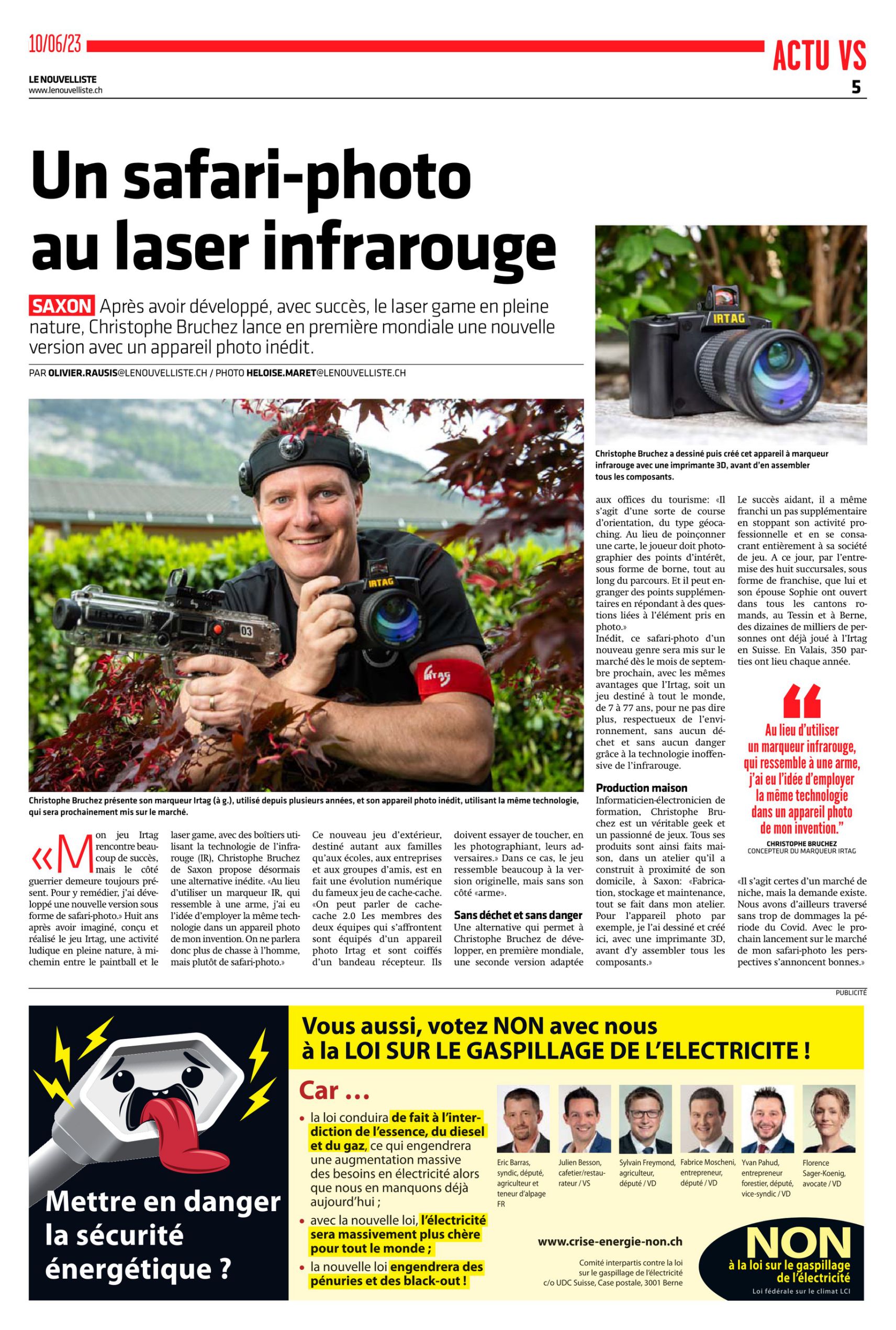 Article in the nouvelliste 2023